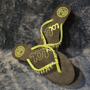 Lola Yellow and Black Sandals with Vibrant Straps